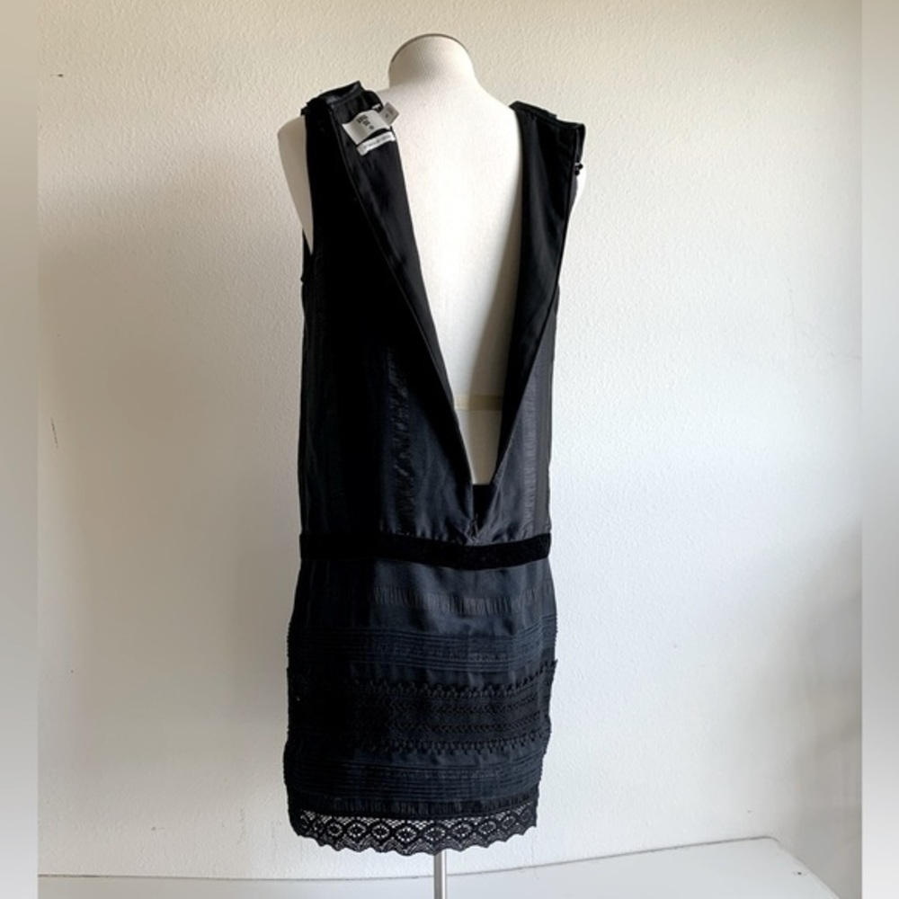 Anna Sui black vintage inspired dress, sleeveless, low waist, w/ lace velvet.‎ S - Picture 9 of 16